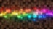 © prodigital - Abstract Wooden Cubes with Rainbow Light Spectrum Illumination