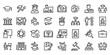 © hobty - Higher Education Line Icon Set, University Study Vector Transparent Background