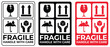 © Ibrahim Creative420 - fragile shipping label with handling symbols on a tan background