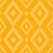 © JRW_12 - geometric pattern with white dotted diamonds on a yellow background. Geometric ethnic pattern.