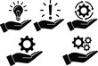 © Rohima - Business solutions and ideas icons with hands