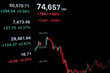© All times  - The screen for investors and traders displays stock and cryptocurrency prices, candlestick charts showing price volatility, and investment ideas in the stock and cryptocurrency markets.