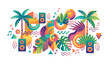 © Rasadul - Colorful geometric summer music festival poster vector background design