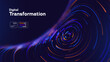 © Oleg - Digital Transformation Abstract Background Featuring Glowing Data Rings, Cyber Technology Waves And Futuristic Analytics Systems. Modern Digital Solutions Vector Illustration.