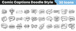 © Vectoravec - Hand drawn doodle style comic captions for social media design projects