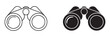 © Sen - Binoculars outline and filled icon set for looking observing or searching vector illustration.