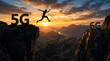 © traxx - Courageous leap from 5G cliff to 6G, symbolizing the ambitious future of next-generation wireless technology
