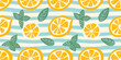 © Juran - Lemon and mint leaf pattern a repeating summery vector illustration