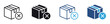 © Icon Atelier - Cancelled Delivery and Shipping Restriction Icon Set. Package box with cross symbol representing failed shipment, order cancellation, and logistics issue concept. Vector illustration.