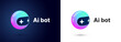 © Azat Valeev - Cute 3D chatbot mascot icon set. Blue AI robot character sphere cartoon vector illustration. Smart artificial intelligence virtual assistant customer support app digital design.