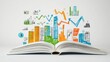 © Wati - Open book with sketched business growth, future success