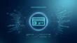 © NanisHappy - Credit card security authentication protection encryption network digital technology data futuristic interface holographic cyber safety online finance transaction secure access system icon blue