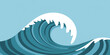 © Razu Ahmed Emran 2 - Abstract blue wave background with sharp metallic blade design illustration