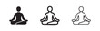 © liubomir118809 - Meditation or yoga pose icon set. Relaxation, wellness, and mindfulness symbol for health apps.