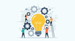 © Malika - Creative Team Assembling Lightbulb of Innovation and Ideas
