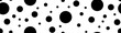 © Danawan Purbanggoro - Abstract black polka dot pattern on a white background. Minimalist geometric random circles texture element for modern horizontal banner decoration.