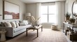 © Mami - Modern living room, bright interior design with neutral tones and decor
