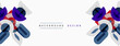 © antishock - Abstract floral pattern. Purple, blue shapes overlap white background. Minimalist design with text background design. Simple, modern aesthetic.