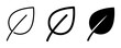 © Muhammad - Simple Leaf Icons Set, Outline and Solid Fill Variations, Nature and Ecology Symbols for Design