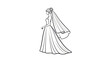© purnama - Elegant Bride Silhouette in Wedding Dress with Veil