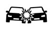 © Md - Car crash silhouette icon with accident collision transport silhouette emergency automotive