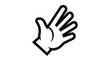 © Hasibul - Simple black and white line drawing of a human hand with fingers spread wide in a greeting or waving gesture on white background.