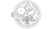 © graphic - Vintage pocket watch mechanism, intricate clockwork detail, precision engineering