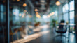 © Fx Studio - Blurred abstract office background with soft bokeh lights and glass partitions background abstract