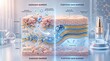 © PREEDA - Damaged barrier nano barrier repair particles ceramide lipid matrix hydration cellular repair regenerative function advanced technology skincare laboratory healthy skin scientific serum