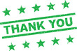 © fatimatz - This image features a green textured thank you stamp surrounded by multiple stars and horizontal lines