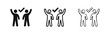 © drawing lines - Successful teamwork and recruitment partnership icon set