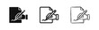 © drawing lines - Hand Signing Document Icon Set Agreement and Contract Signature