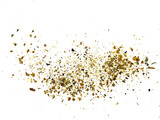 Dried herb and spice flakes scattered on Transparent background, top view with copy space, minimal food texture for seasoning, cooking, and kitchen concepts.