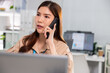 © 220 Selfmade studio - Businesswoman office smartphone phone call laptop working professional communication