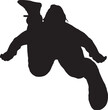 © Curto - vector,  silhouette of a woman lying face down on the ground with one leg up