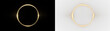 © denzelll - Golden ring with a smooth surface isolated on transparent and black background, created for decoration and design purposes, light overlay, PNG