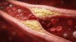 © Niam - Detailed view of atherosclerosis with cholesterol deposits narrowing the artery lumen.