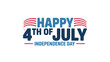 © Jannat - Happy 4th of july and independence day text graphic with patriotic stripes national day patriotic