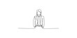 © Line Art - Continuous line drawing of a man in business attire sitting down