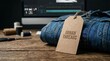 © Sinta - Craftsmanship and textile design concept with denim clothing and branding tag