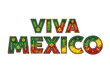 © Joynab - Viva mexico text design with vibrant green red and yellow floral patterns PNG isolated on transparent background