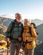 © SolaruS - Vibrant senior couple enjoying a scenic mountain hike. This image captures healthy aging, retirement freedom, and outdoor adventure. Ideal for travel, fitness, and wellness campaigns.