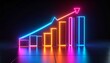 © Deck - Glowing neon bar and line graph rising upward, symbolizing growth and progress.