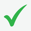 © Fahim - A single vibrant green check mark icon isolated on a light gray background for professional business presentations.