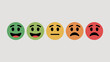 © NAFI - Set of five happy to sad emotion faces with different colors for mood representation