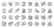 © Yurii - Set of AI and chatbot technology icons including robot faces, communication bubbles, support service, automation, machine learning, and smart assistants on transparent background