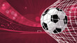 © designboundary - Soccer goal celebration black and white ball in net stadium background