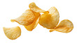 © Ioana - Isolated delicious crispy potato chips flying and falling, a tasty salty snack food