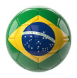 © BiswajeetM. - Brazil Flag Football Ball 3D Render Glossy Soccer Equipment