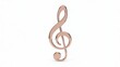 © Muhammad Tahir Khan - Rose gold treble clef symbol on white background music notation element for design